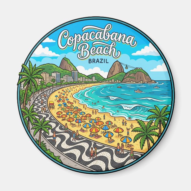 Copacabana-Strand Brasilien Magnet (Vorne)