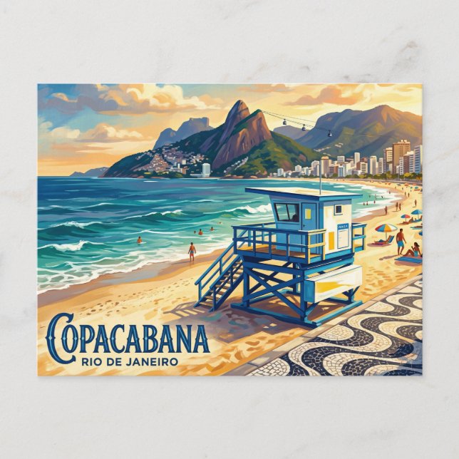 Copacabana-Strand Brasilien Postkarte (Vorderseite)