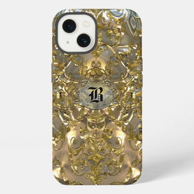 Copachatlin Damast-Monogramm iPhone Hülle (Rückseite)