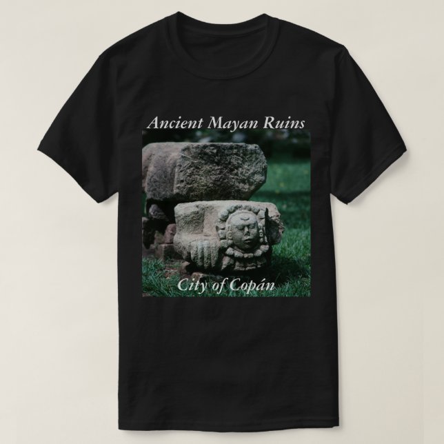 Copan Ancient Ruins Statuen Stadt Kultur Maya T-Shirt (Design vorne)