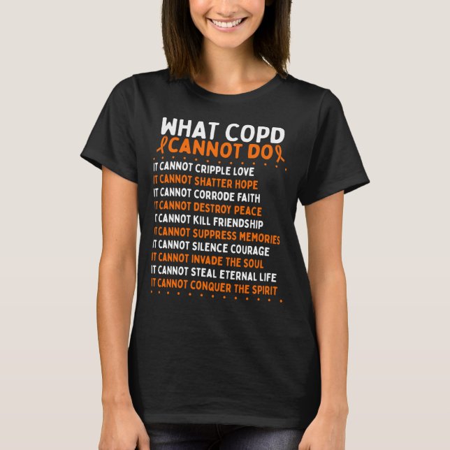 COPD Awareness Fighter COPD Warrior Ribbon T-Shirt (Vorderseite)