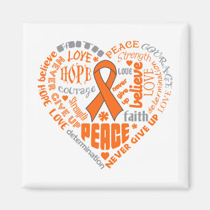 COPD Awareness Heart Words (orange) Magnet