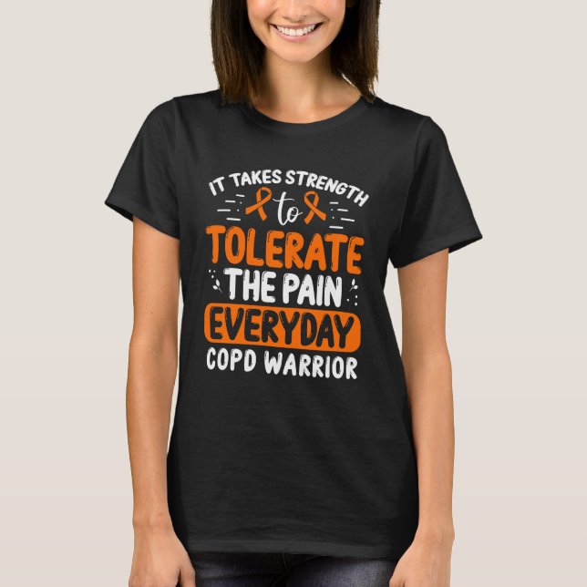 COPD Awareness Orange Ribbon Fighter T-Shirt (Vorderseite)
