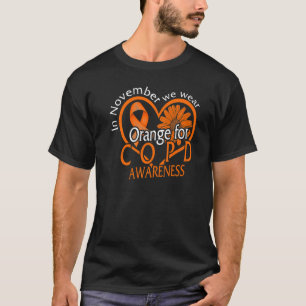 COPD Bewusstsein im November Wir tragen Orange Rib T-Shirt