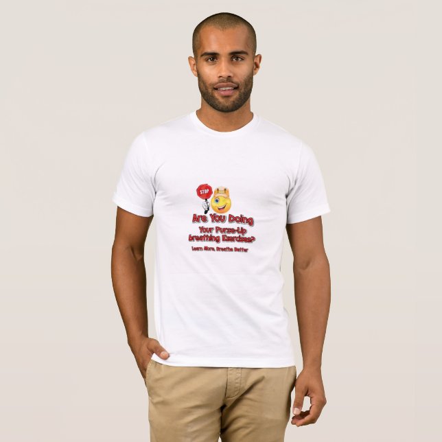 copd-geschürzte Lippenatmung T-Shirt (Vorne ganz)