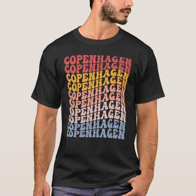 Copenhagen City Groovy Retro T-Shirt (Vorderseite)