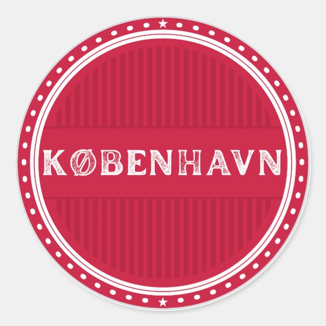 Copenhagen City Pride Emblem – Danish Identity Runder Aufkleber (Vorderseite)