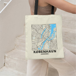 Copenhagen, Dänemark, Stadtplan-Tasche Tragetasche