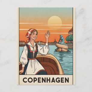 Copenhagen, Dänemark Vintage-Reiseposter, Postkarte
