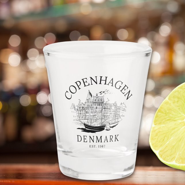 Copenhagen Denmark vintage Landscape Schnapsglas (Von Creator hochgeladen)