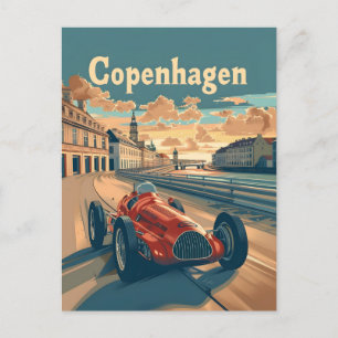 Copenhagen Oldtimer-Rennwagen Postkarte