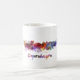 Copenhagen skyline im Watercolor Tasse