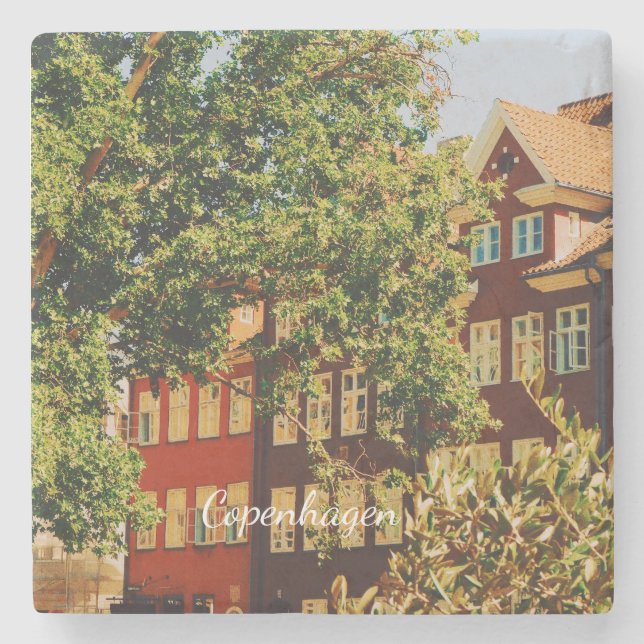 Copenhagen Stadtbild - Dänemark Steinuntersetzer (Vorderseite)