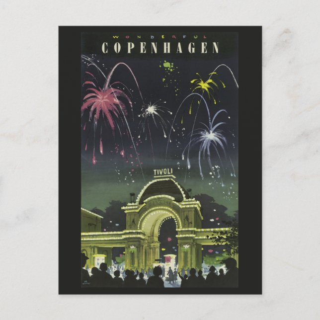 Copenhagen Vintage Travel Postcard Postkarte (Vorderseite)