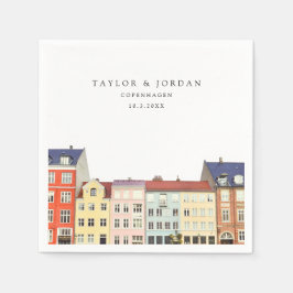 Copenhagen Wedding Custom Paper Cocktail Napkin Serviette