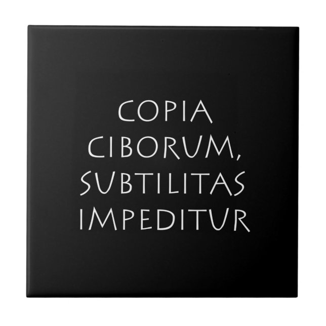 Copia ciborum subtilitas hemeditur fliese (Vorderseite)