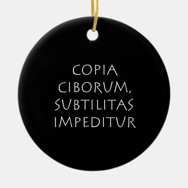 Copia ciborum subtilitas hemeditur keramik ornament (Vorne)