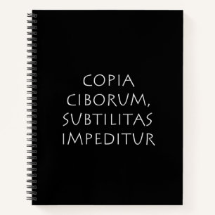 Copia ciborum subtilitas hemeditur notizbuch