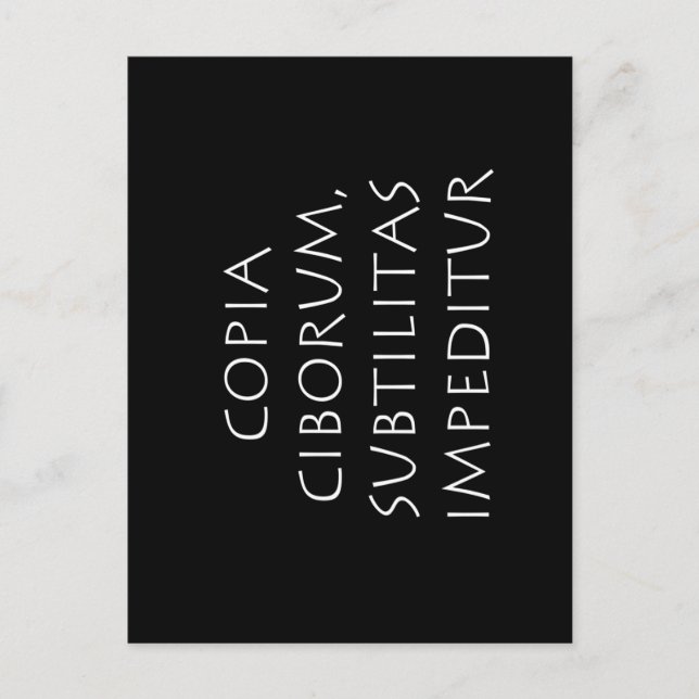 Copia ciborum subtilitas hemeditur postkarte (Vorderseite)