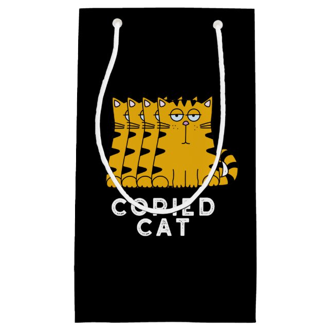 Copied Cat Funny Animal Pub Dark BG Kleine Geschenktüte (Vorderseite)