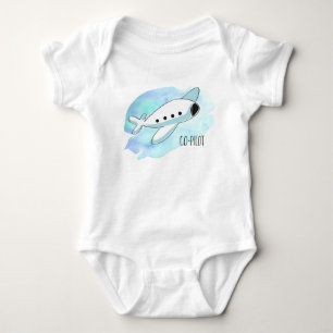 Copilot mit Flugzeug Baby Strampler