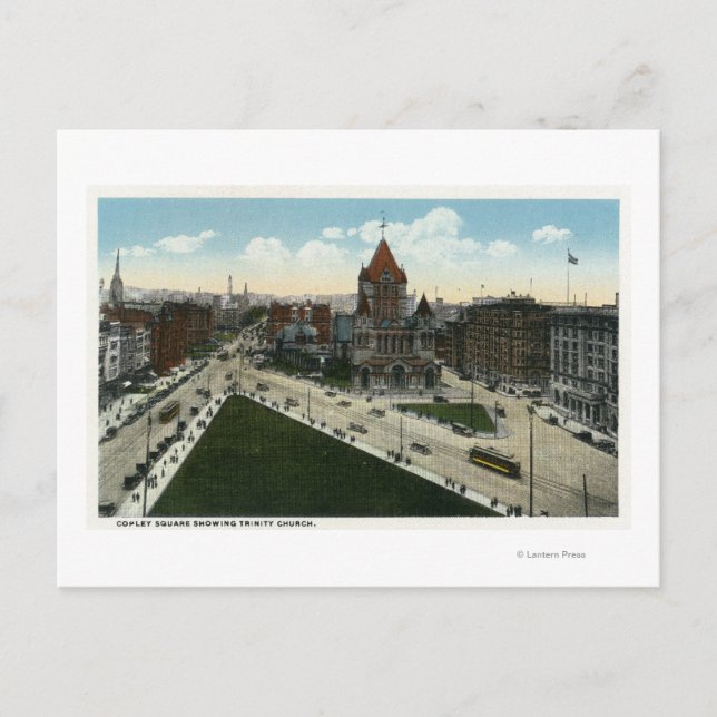 Copley Square Aussicht auf die Trinity Church Postkarte (Vorderseite)