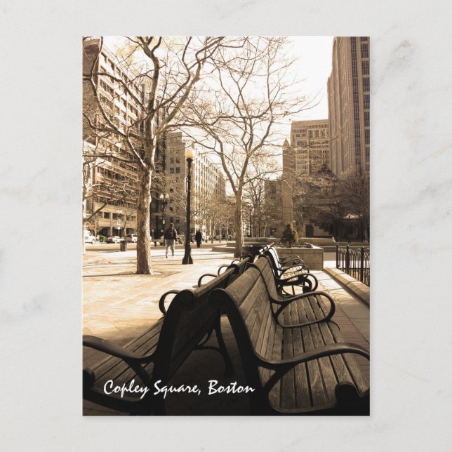 Copley Square Bänke Postkarte (Vorderseite)