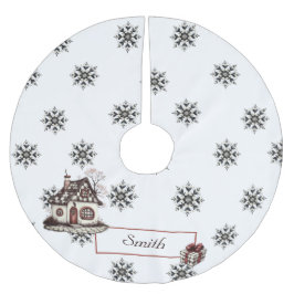 Copos de Nieve Personalizable Polyester Weihnachtsbaumdecke