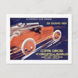 Coppa Ginori Auto Club Florenz Postkarte
