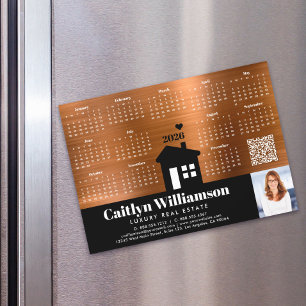 Copper 2025 Calendar Realtor Foto QR Code Magnet