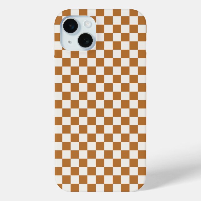 Copper and eggshell checkerboard pattern Case-Mate iPhone hülle (Rückseite)