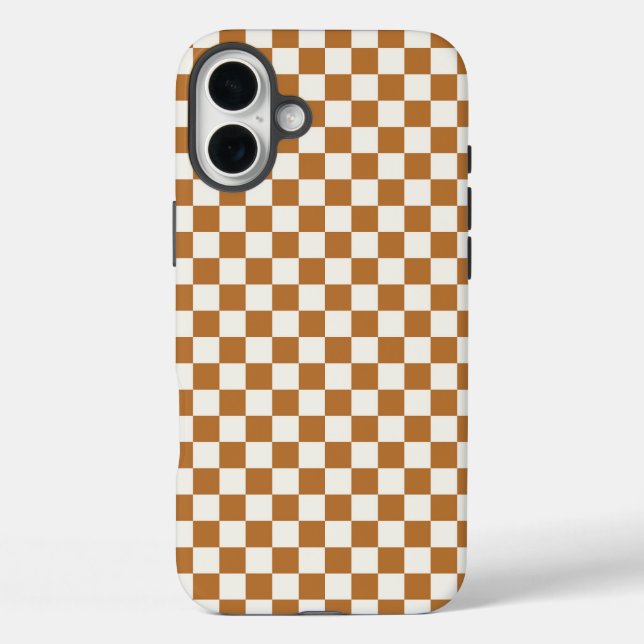 Copper and eggshell checkerboard pattern Case-Mate iPhone hülle (Rückseite)