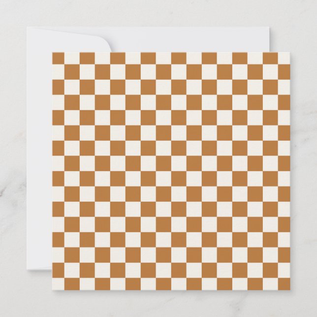 Copper and eggshell checkerboard pattern dankeskarte (Vorderseite)