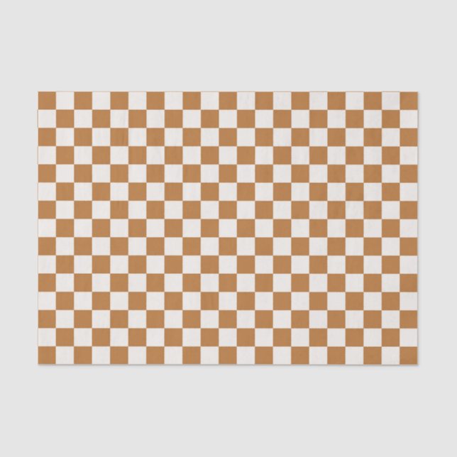 Copper and eggshell checkerboard pattern seidenpapier (Vorderseite)