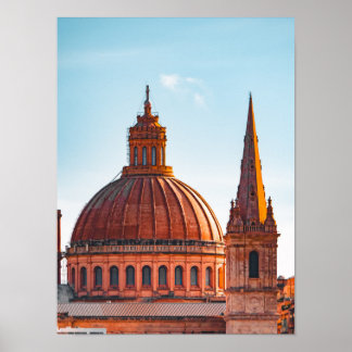 Copper and Sky: Valletta's Crown Poster