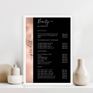 Copper Black Pricelist Salon Poster