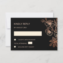  Copper Black Wedding RSVP