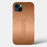 Copper Brown Metallic Brushed Aluminum Look