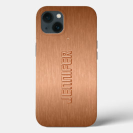Copper Brown Metallic Brushed Aluminum Look Case-Mate iPhone Hülle