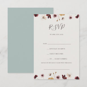 Copper Burgundy Wildblume Aquamarin Song Request U RSVP Karte