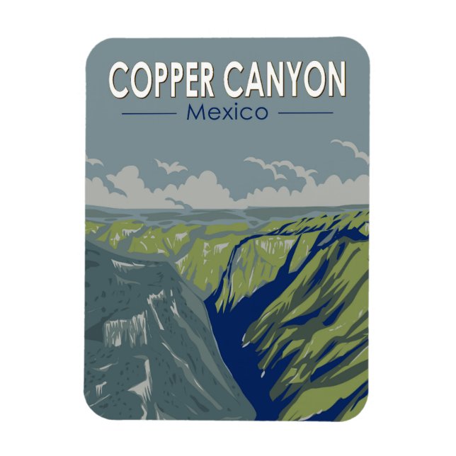 Copper Canyon Mexico Reisen Kunst Vintag Magnet (Vertikal)
