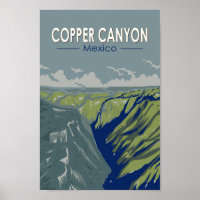 Copper Canyon Mexico Reisen Kunst Vintag