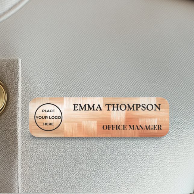Copper Checkerboard Design Name Badge Custom 名札 Namensschild (Von Creator hochgeladen)