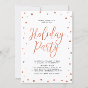 Copper Confetti Moderne Corporate Holiday Party Einladung