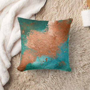 Copper Distressed Patina Kissen