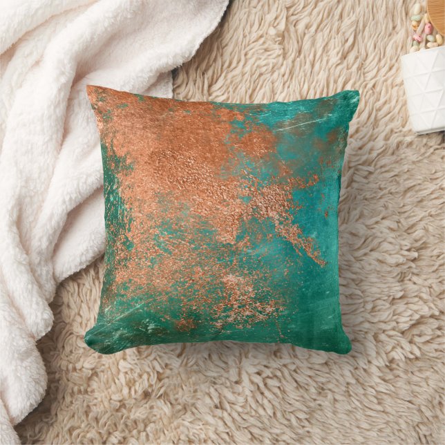 Copper Distressed Patina Kissen (Decke)