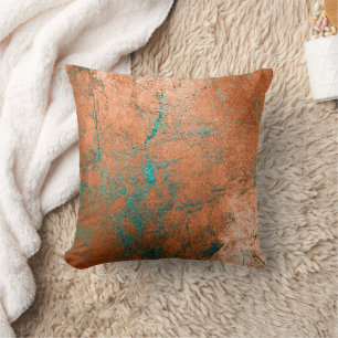 Copper Distressed Patina Kissen
