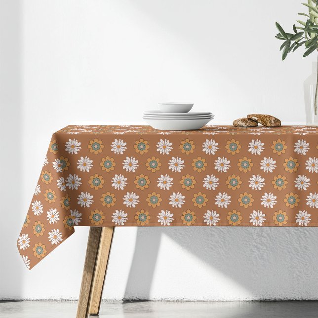 Copper Floral Tablecloth Pastel Boho Dining Style Tischdecke (Copper Floral Tablecloth Pastel Boho Dining Style)