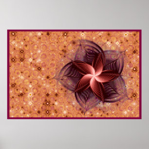 Copper Flower Fractal Poster