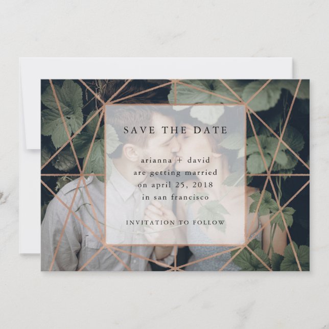Copper Geo | Foto Save the Date (Vorderseite)
